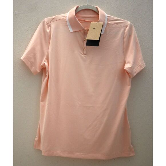 Nike Tour FZ6297-664 Women's Sz M Coral/Pink Dri-FIT Short-Sleeve Golf Polo - Picture 1 of 10